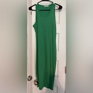 Green Sheath Halter Midi Dress